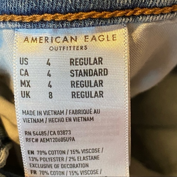 American Eagle Jeans Super Hi Rise Jegging Women's Size 4 Reg Distressed Stretch - Picture 4 of 7